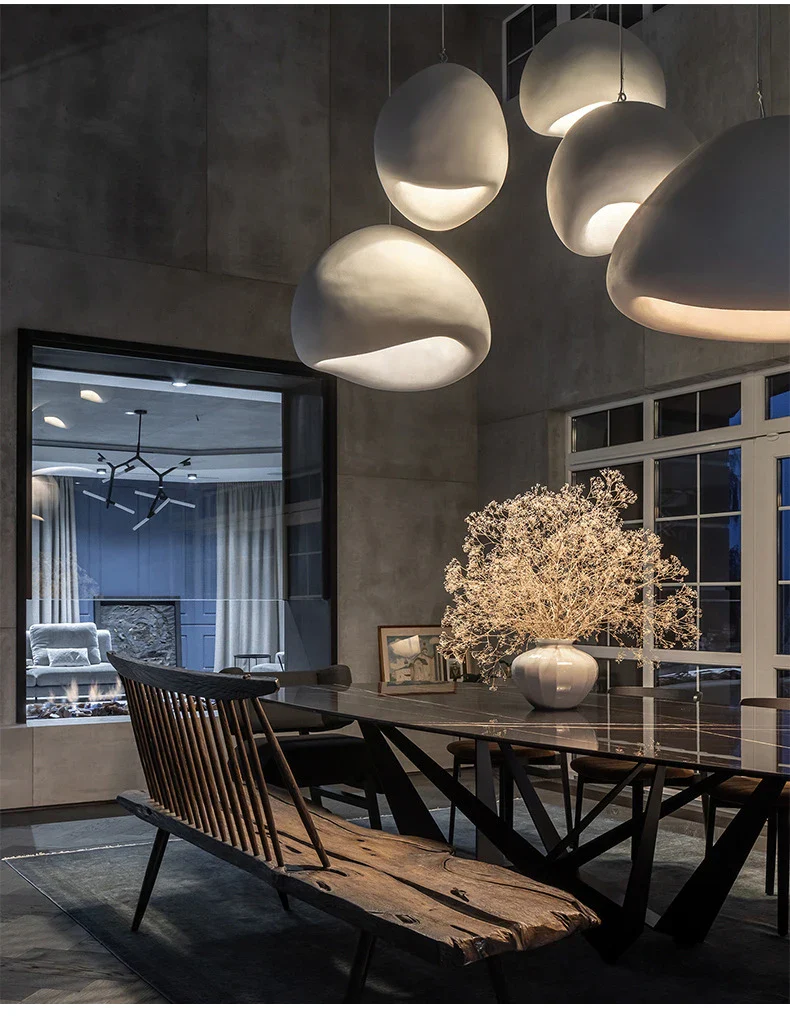 Japandi Pendant Ceiling Lamps Nordic Wabi Sabi LED Dining Room - Image 13