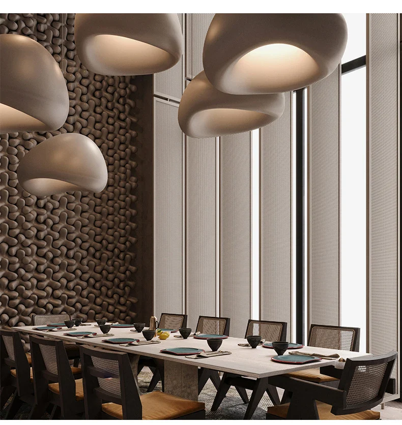 Japandi Pendant Ceiling Lamps Nordic Wabi Sabi LED Dining Room - Image 19