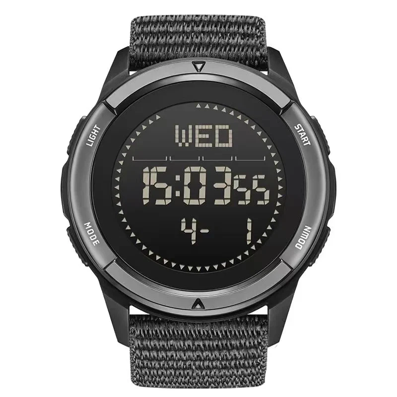 Digital 45mm Carbon Fiber Watch Nylon Strap Waterproof