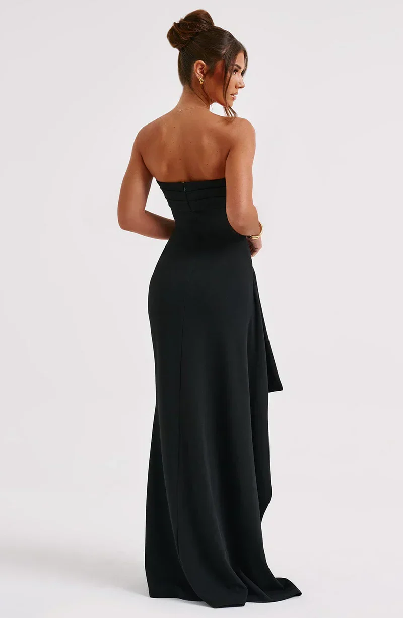 Off-Shoulder Twisted Maxi Dress for Women, Elegant Long Dress with Flattering Silhouette, Versatile Evening Wear - Image 5
