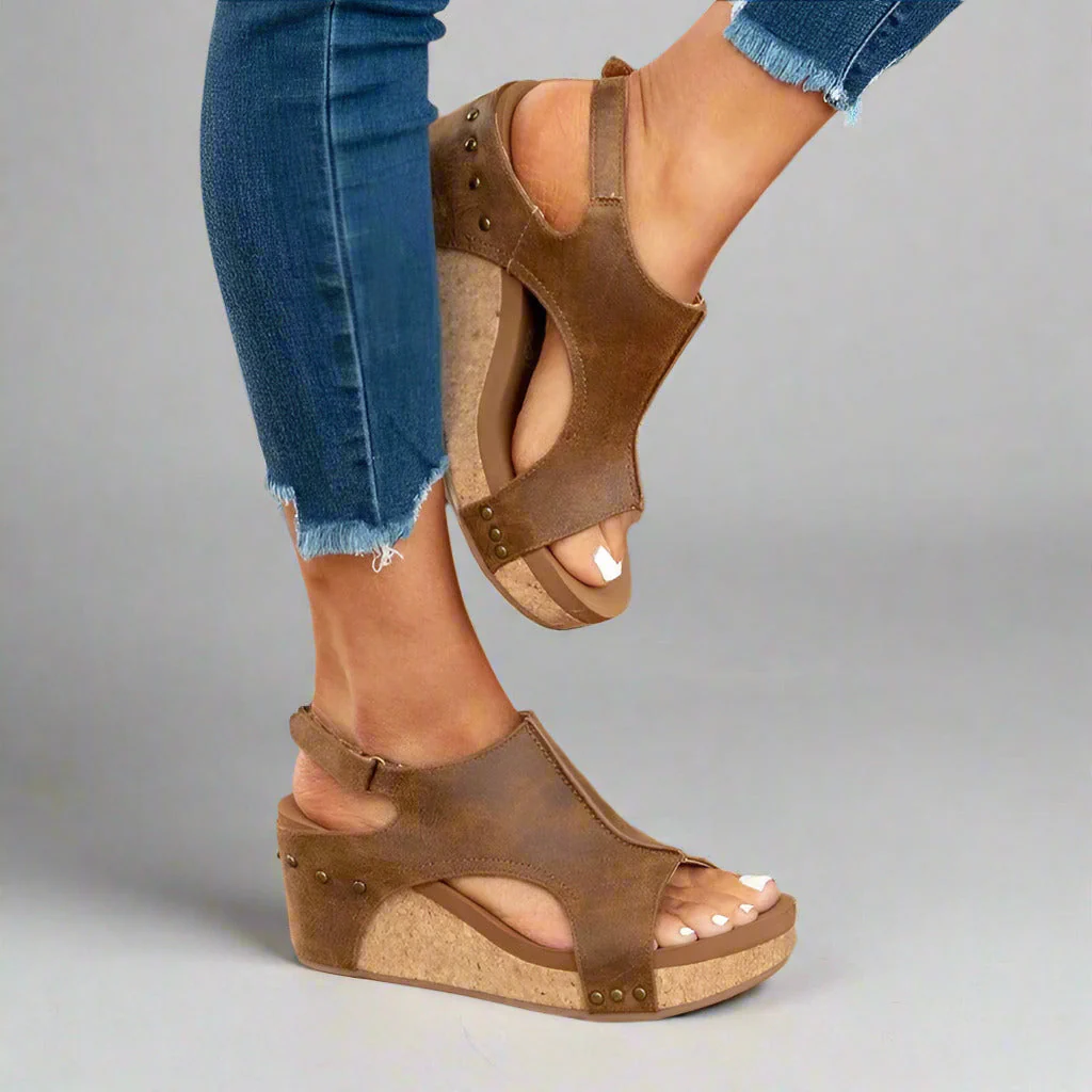 Orthopedic Vegan Leather Sandals for Flat Feet with Pain Relief and Comfortable Fit, Easy On/Off Velcro Closure - Image 6