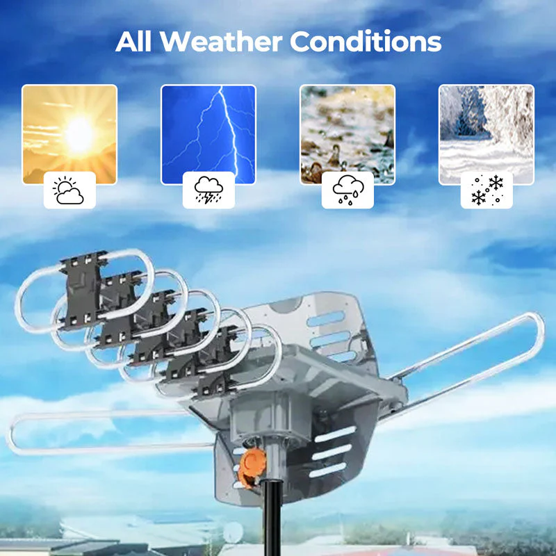 Outdoor HD TV Antenna 990 Mile Range Rotatable Mast - Image 4
