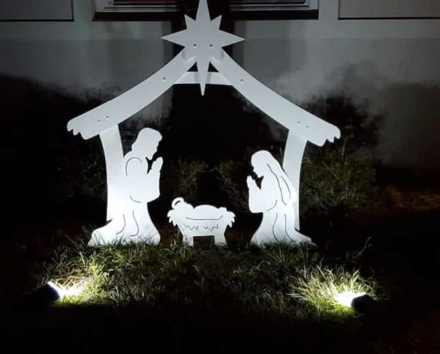 Outdoor Nativity Set Four Piece Silhouette Holy Family Display Durable Christmas Yard Decor 2025 - Image 2
