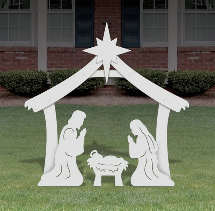 Outdoor Nativity Set Four Piece Silhouette Holy Family Display Durable Christmas Yard Decor 2025 - Image 3