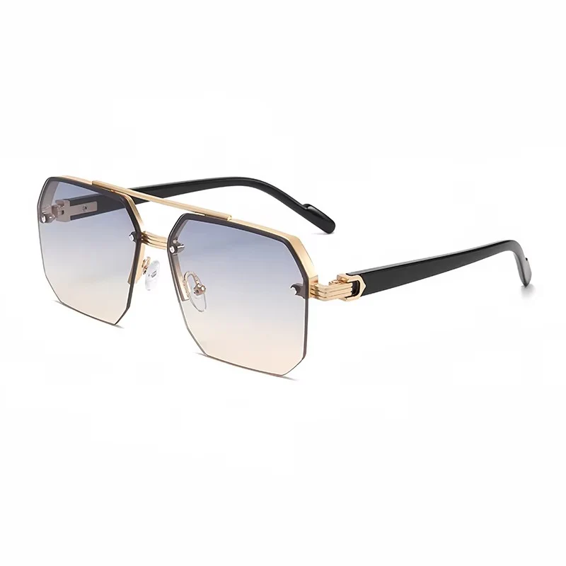 Oversize Retro Polygon Square Metal Sunglasses for Men & Women, UV400 Fashion Gradient Shades - Image 5