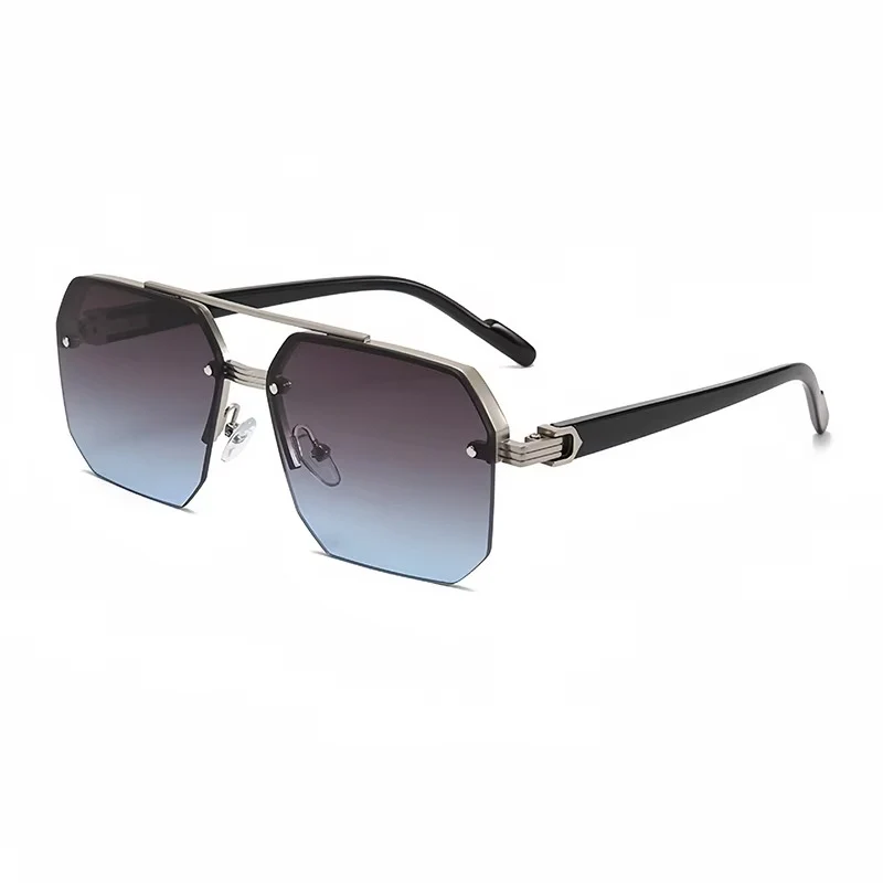Oversize Retro Polygon Square Metal Sunglasses for Men & Women, UV400 Fashion Gradient Shades - Image 7