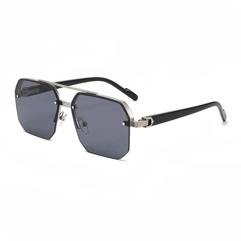 Oversize Retro Polygon Square Metal Sunglasses for Men & Women, UV400 Fashion Gradient Shades - Image 9