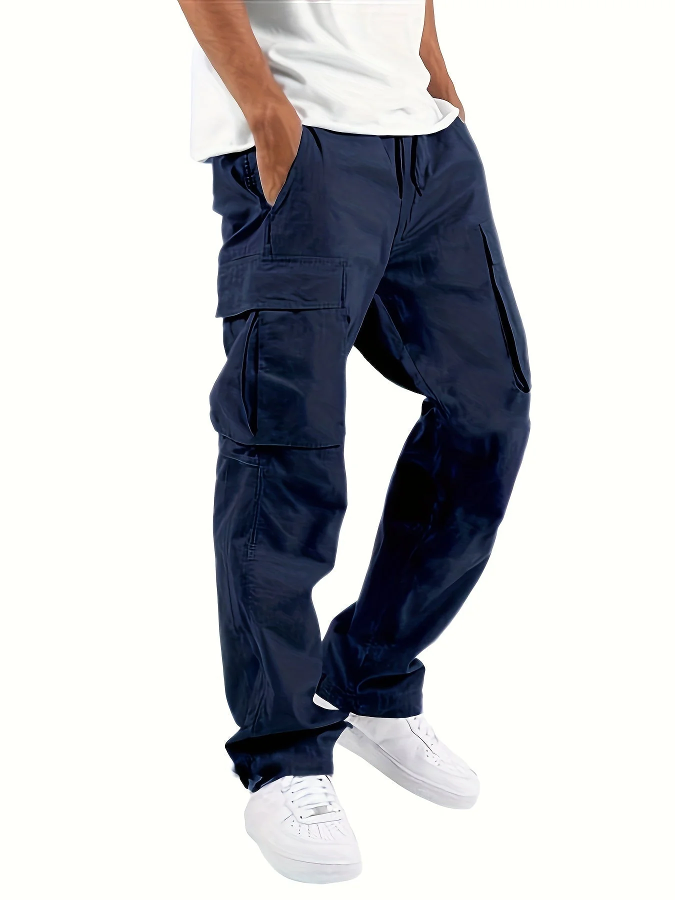 Oversized Cargo Pants for Men with Multiple Pockets, Comfortable Fit and Durable Cotton Blend Trousers - Image 11
