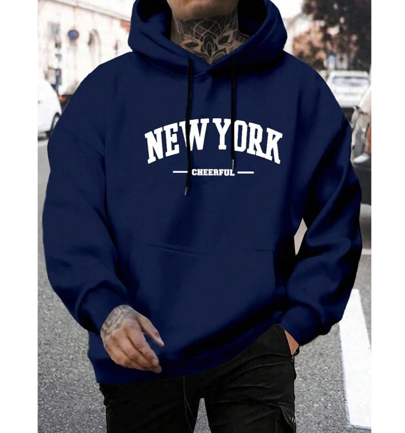 Oversized Casual Mens Hoodie - Pullover Polyester, Urban - Image 8