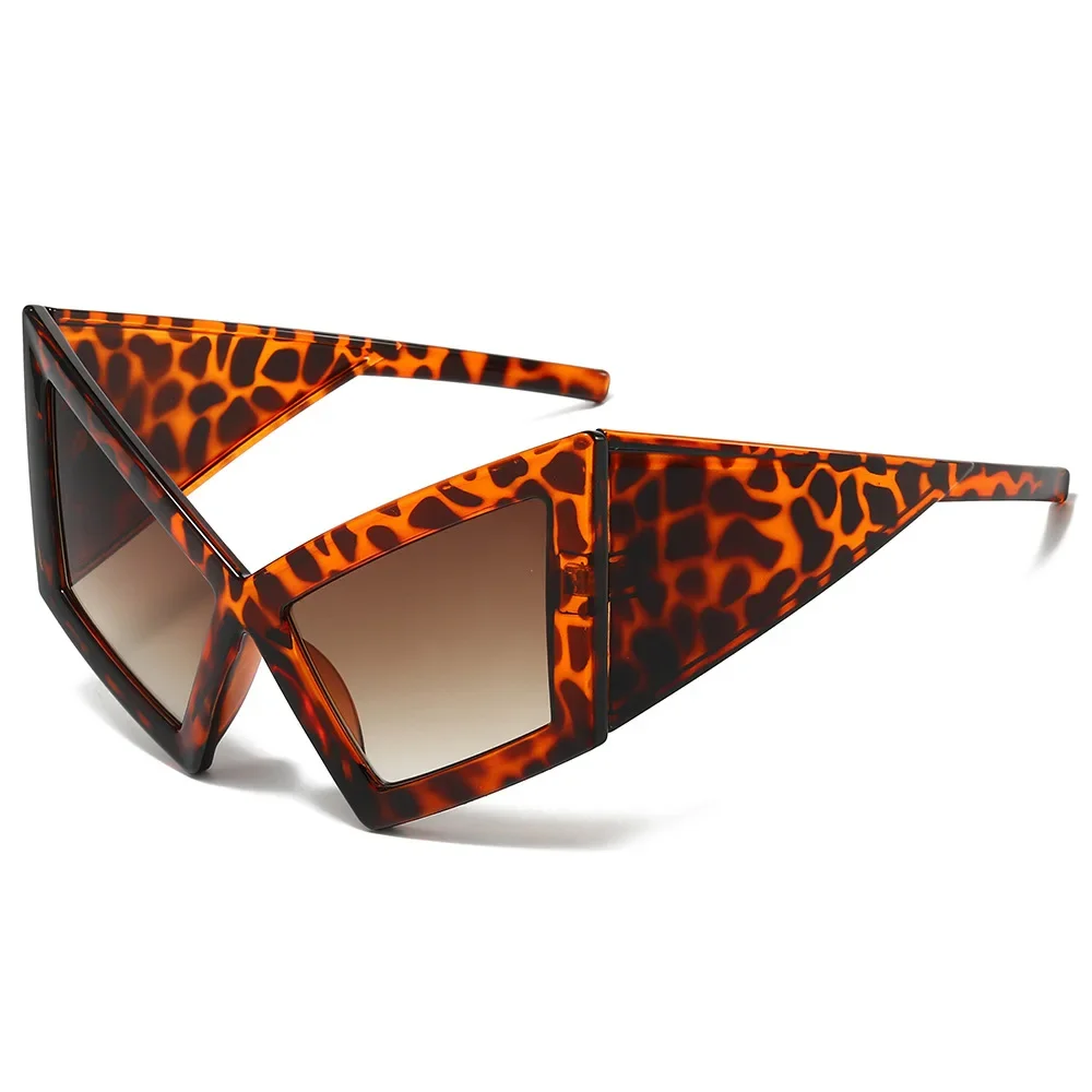 Oversized Cat Eye Sunglasses Women Red UV400 Shades Retro Gradient Fashion - Image 5