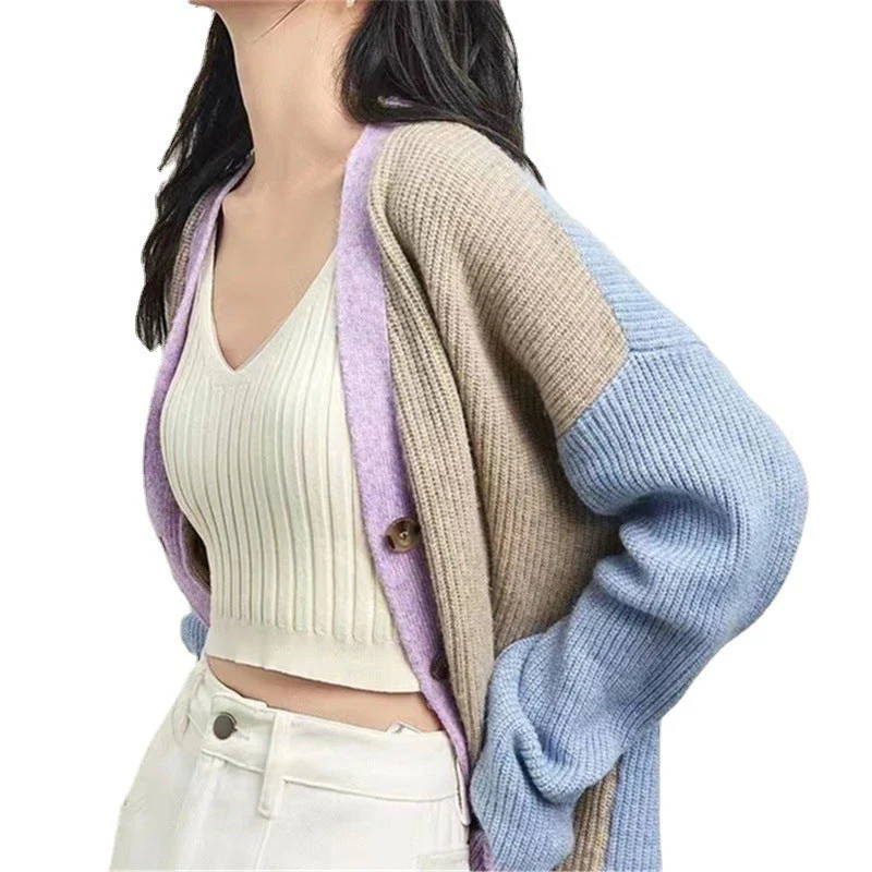 Oversized Cozy Women Cardigan - V Neck, Ribbed Knit Spring - Image 6