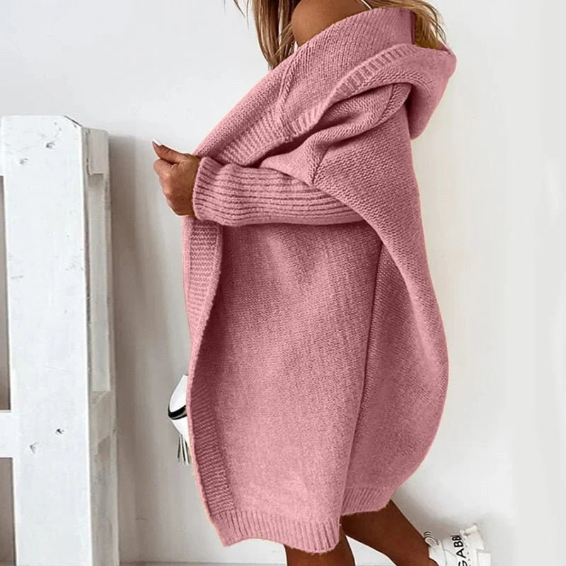 Oversized Cozy Women’s Cardigan - Longline Hooded Knit - Image 4