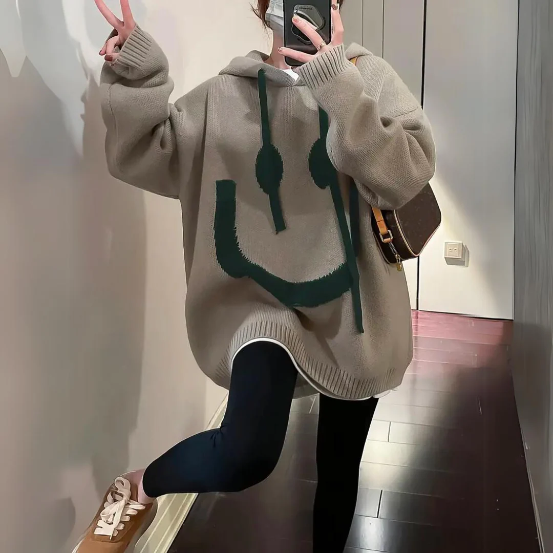 Oversized Cozy Women’s Hoodie - Boxy Knit, Casual Wear - Image 4