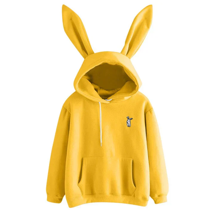 Oversized Cozy Women’s Rabbit Ear Hoodie - Fleece, Casual - Image 4