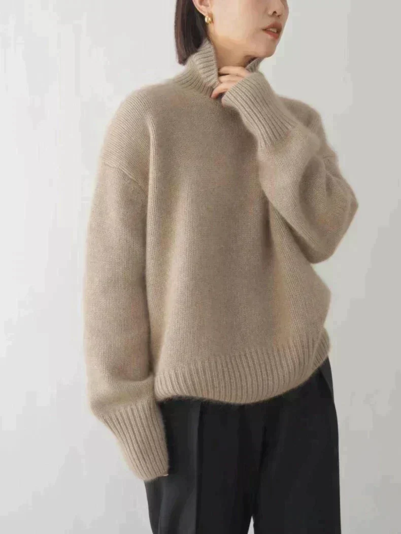 Oversized Cozy Women’s Turtleneck Sweater – Slouchy Knit - Image 3