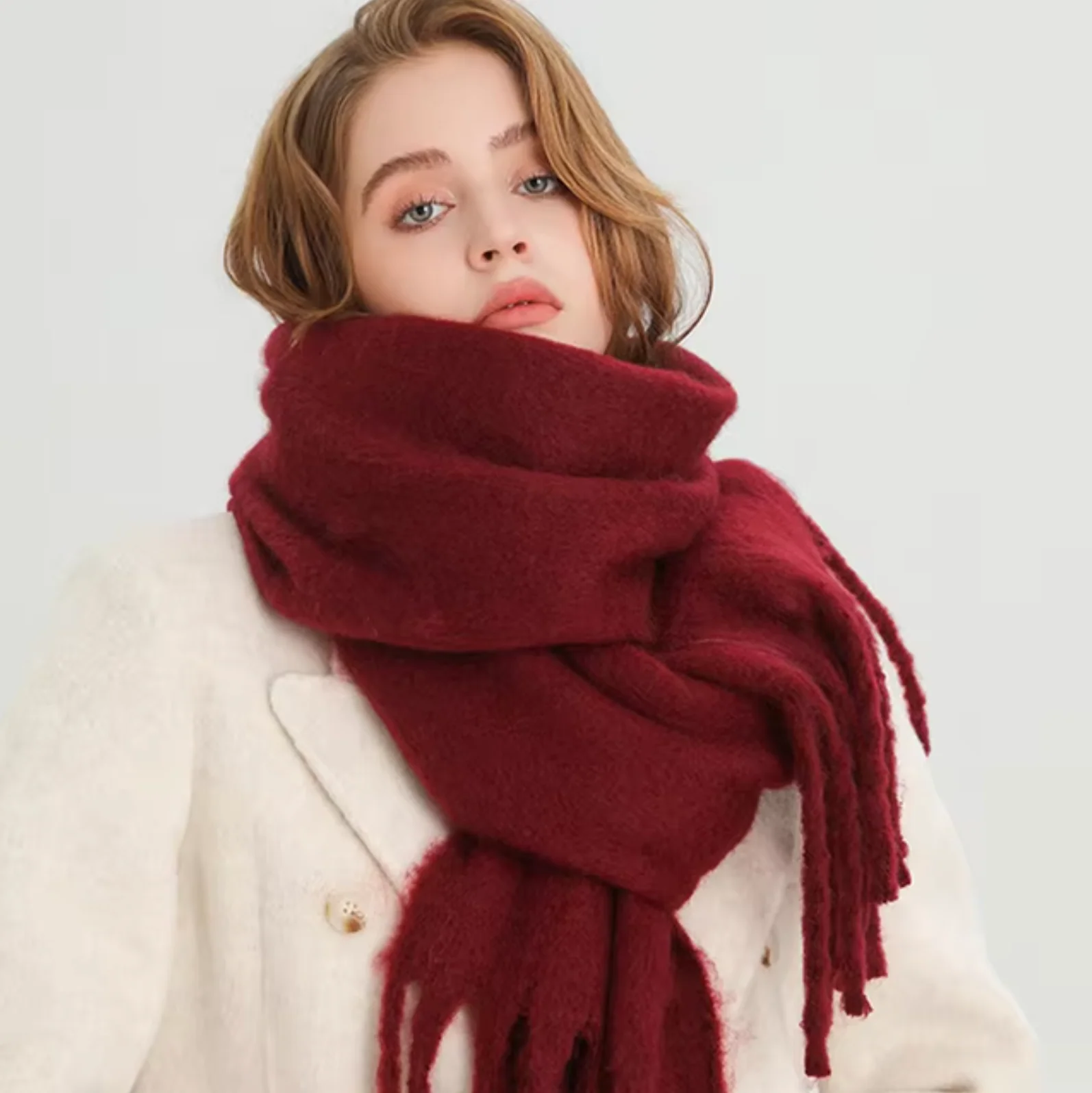 Oversized Cozy Women’s Winter Scarf -Blanket Style Cashmere - Image 13