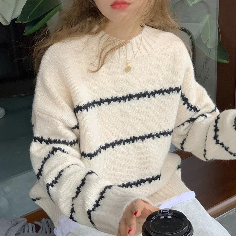Oversized Cozy Womens Knit Sweater - Chunky Crewneck Winter - Image 6