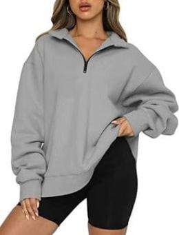 Oversized Cozy Womens Pullover - Half Zip, Knit, Winter - Image 12