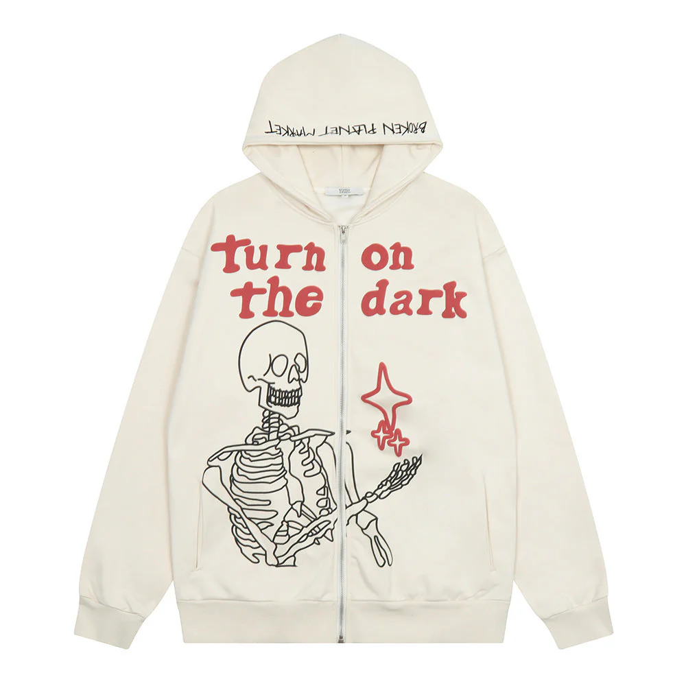 Oversized Men’s Hooded Cardigan - Zip, Cotton, Autumn - Image 5