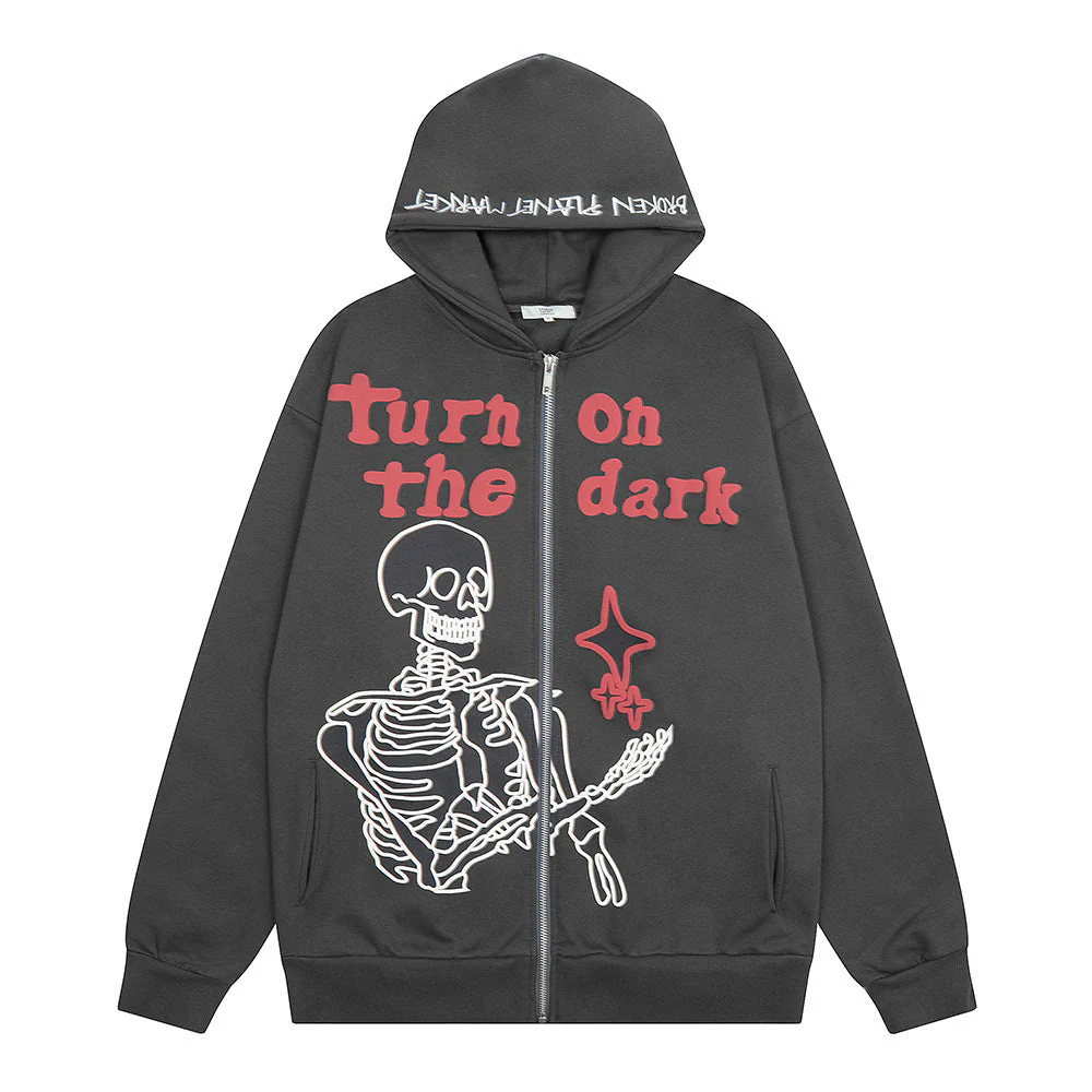 Oversized Men’s Hooded Cardigan - Zip, Cotton, Autumn - Image 6