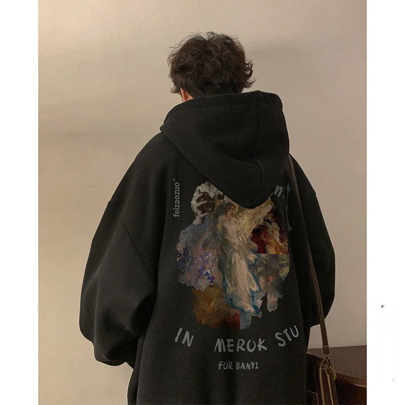 Oversized Men's Hooded Sweater - Relaxed Fit, Casual - Image 6