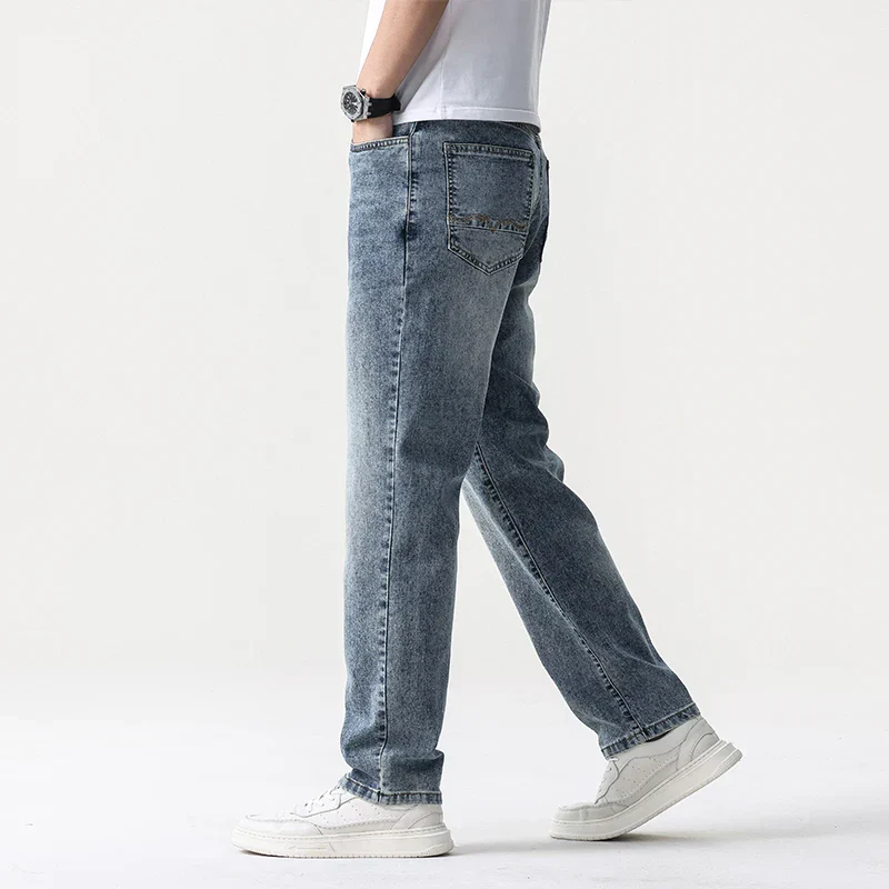 Oversized Men’s Wide Leg Jeans - Straight Lyocell, Casual - Image 11