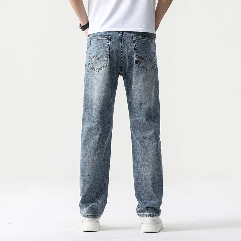 Oversized Men’s Wide Leg Jeans - Straight Lyocell, Casual - Image 12