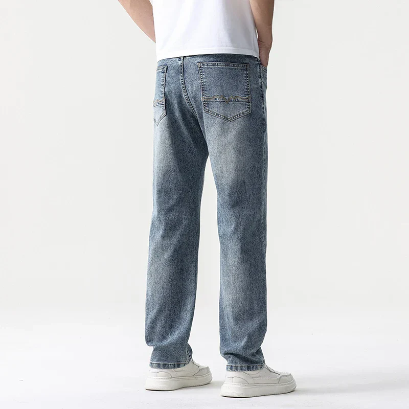 Oversized Men’s Wide Leg Jeans - Straight Lyocell, Casual - Image 13