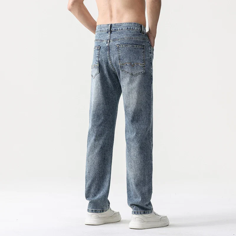 Oversized Men’s Wide Leg Jeans - Straight Lyocell, Casual - Image 14