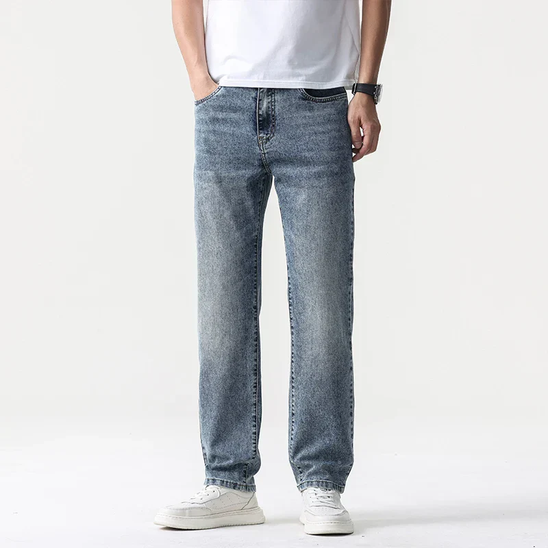Oversized Men’s Wide Leg Jeans - Straight Lyocell, Casual - Image 6