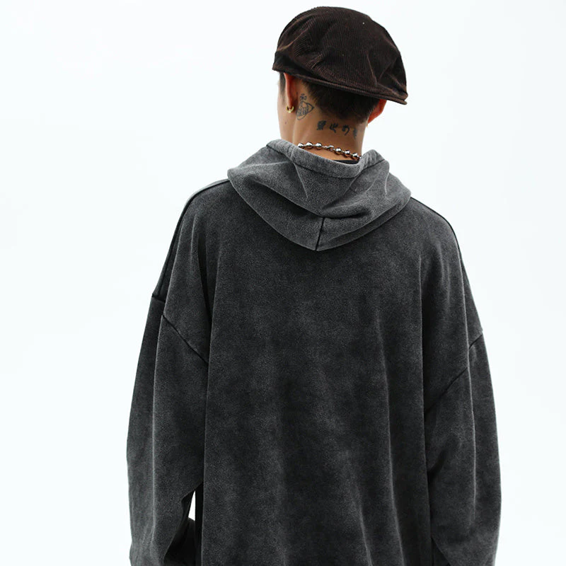 Oversized Mens Hoodie - Relaxed Cut, Vintage Cotton, Casual - Image 4