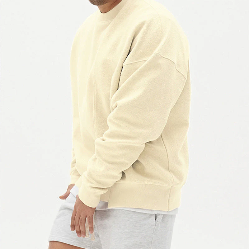 Oversized Mens Pullover Sweater - Crew Neck, Cotton, Casual - Image 3