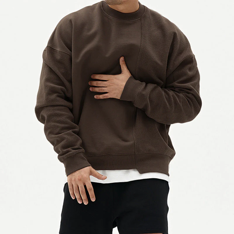Oversized Mens Pullover Sweater - Crew Neck, Cotton, Casual - Image 7