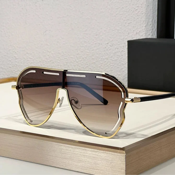 Oversized Pilot Punk Sunglasses Women Big Frame 2025 Hollow Shades for Ladies - Image 4