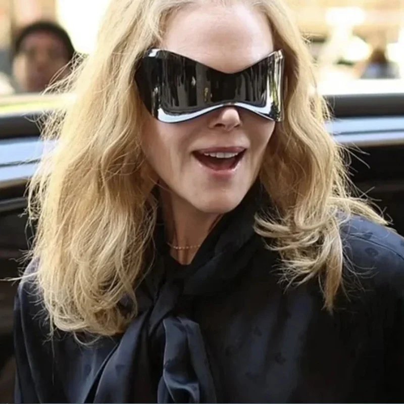 Oversized Punk Rimless Sunglasses for Men and Women, Hip Hop Sport Shades - Image 2