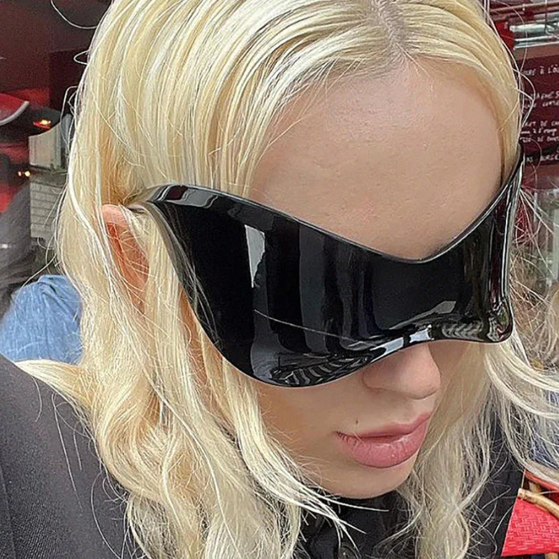 Oversized Punk Rimless Sunglasses for Men and Women, Hip Hop Sport Shades - Image 3