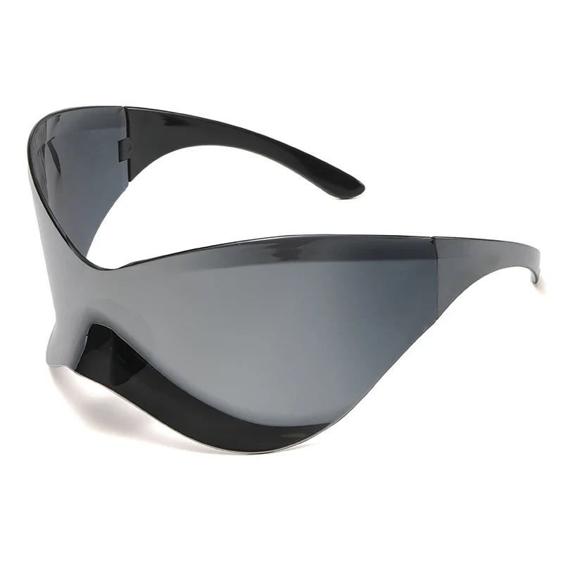 Oversized Punk Rimless Sunglasses for Men and Women, Hip Hop Sport Shades - Image 4