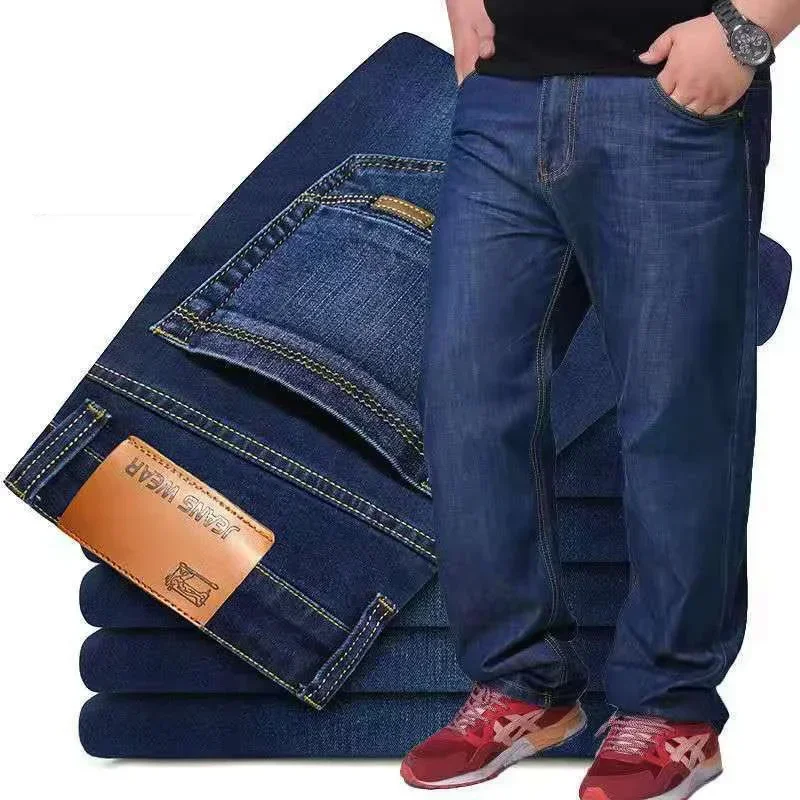 Oversized Relaxed Men's Jeans - High Waist, Stretch Denim - Image 16