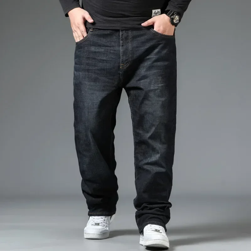 Oversized Relaxed Men's Jeans - High Waist, Stretch Denim - Image 2