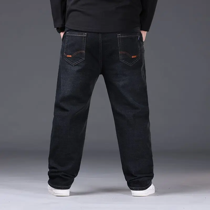 Oversized Relaxed Men's Jeans - High Waist, Stretch Denim - Image 6