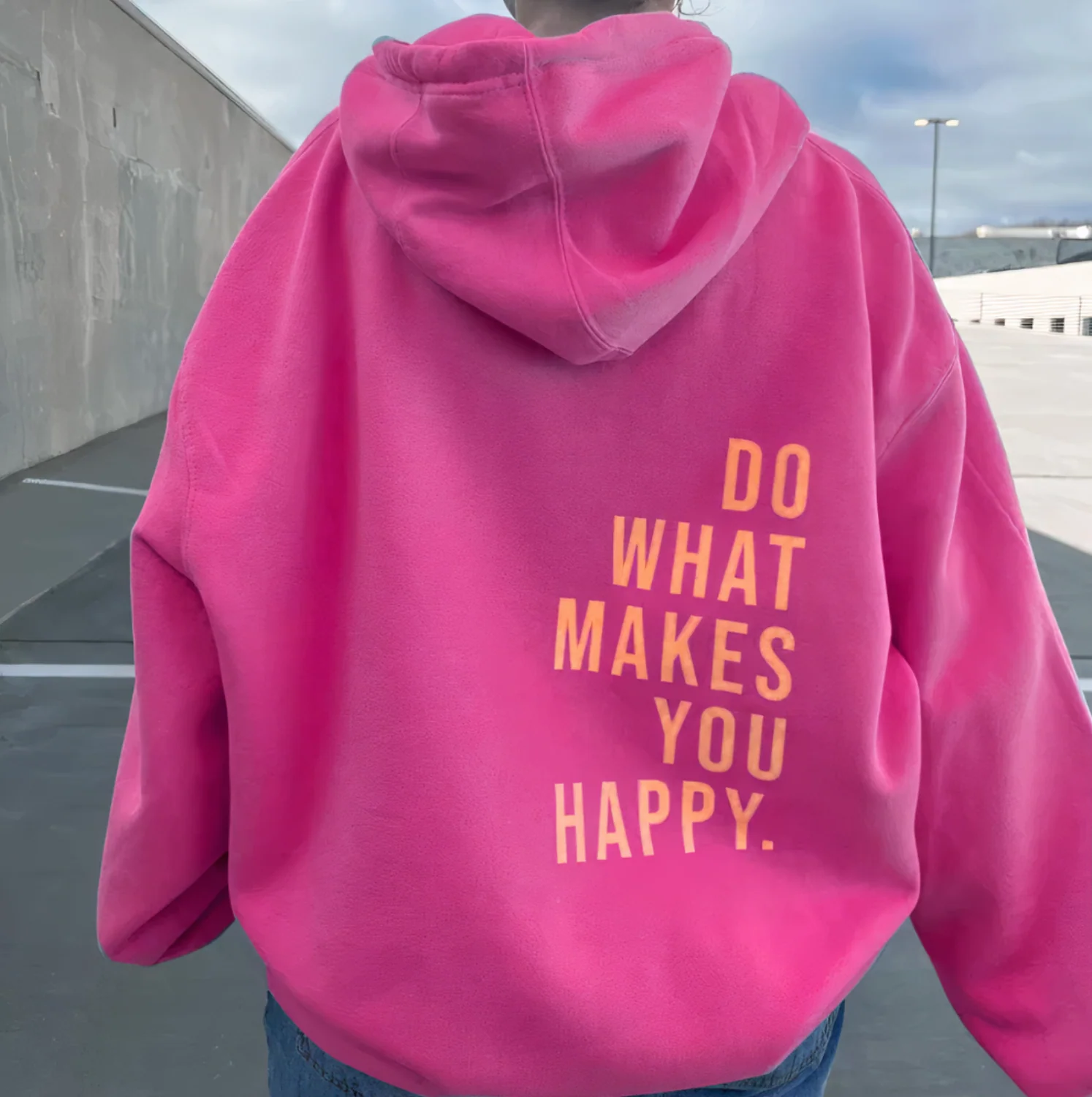Oversized Relaxed Women's Hoodie - Dropped Shoulder Cotton - Image 3