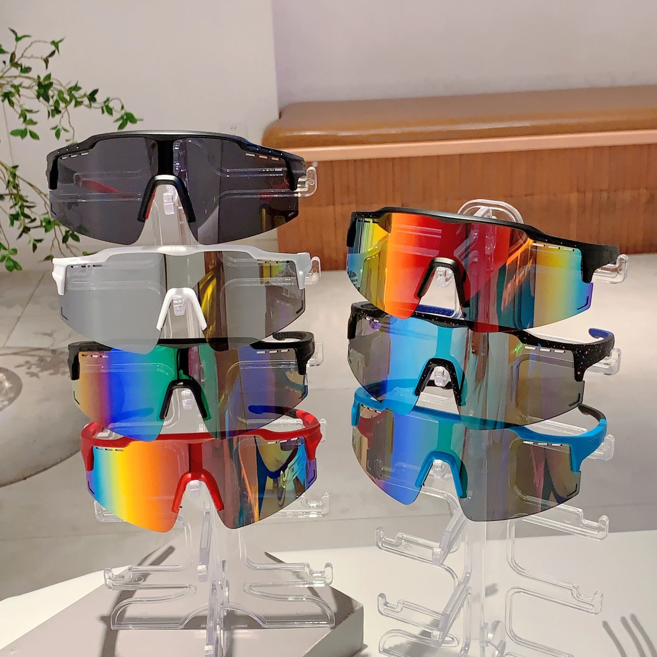 Oversized Sports Sunglasses Men, 2025 Punk Mirror Anti-UV Riding Shades - Image 5
