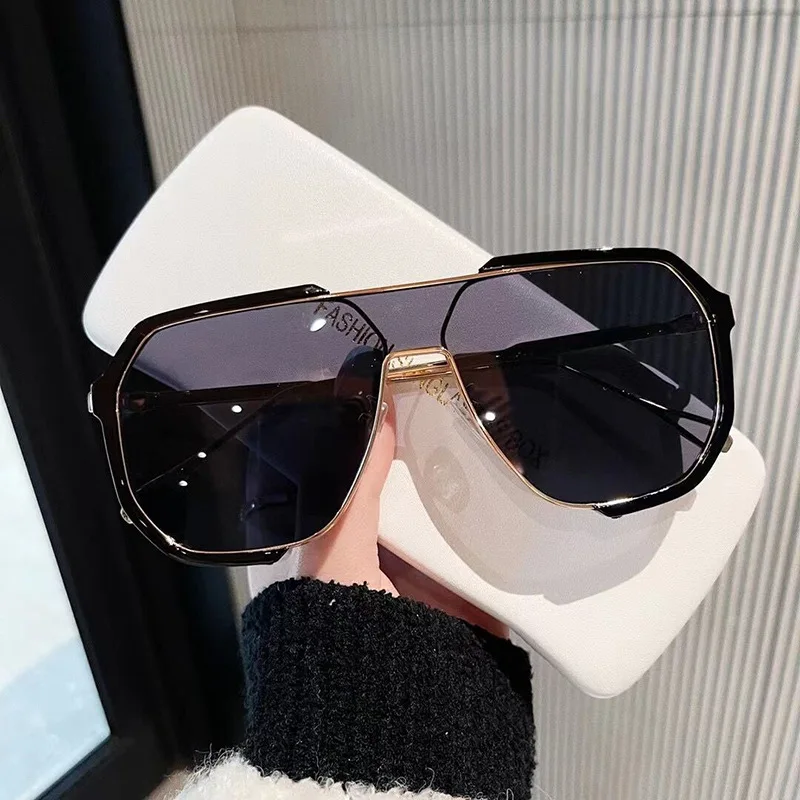 Oversized Sunglasses Women 2025 Unique One Piece UV400 Fashion Eyewear - Image 3