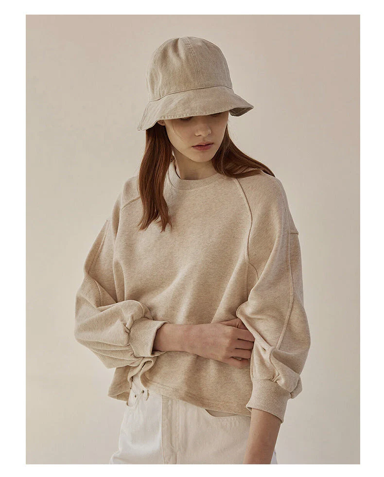Oversized Women Crewneck Sweatshirt - Boxy Raglan, Cotton - Image 4