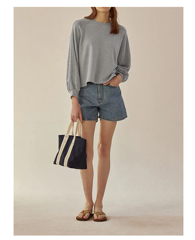 Oversized Women Crewneck Sweatshirt - Boxy Raglan, Cotton - Image 6