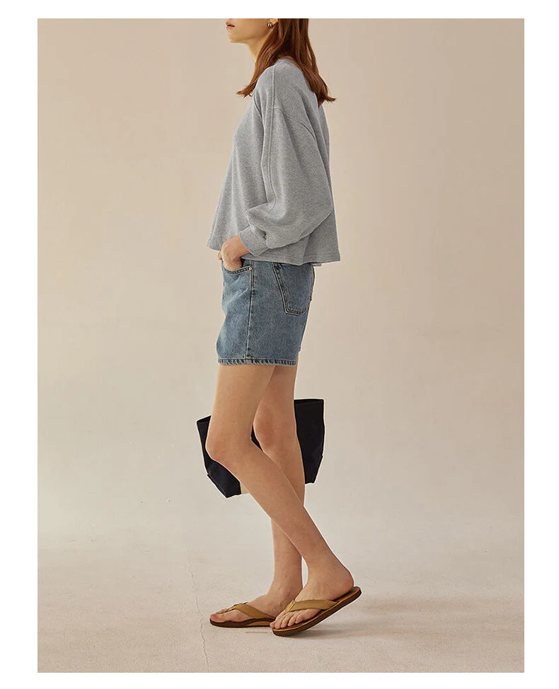 Oversized Women Crewneck Sweatshirt - Boxy Raglan, Cotton - Image 7