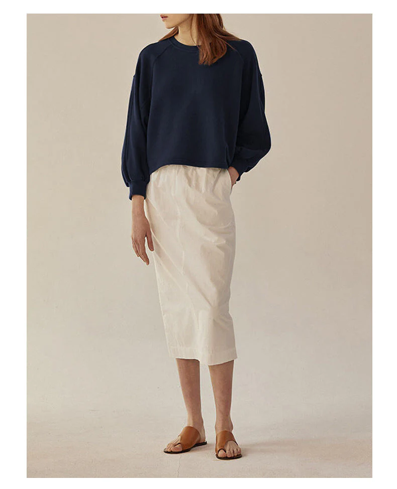 Oversized Women Crewneck Sweatshirt - Boxy Raglan, Cotton - Image 9