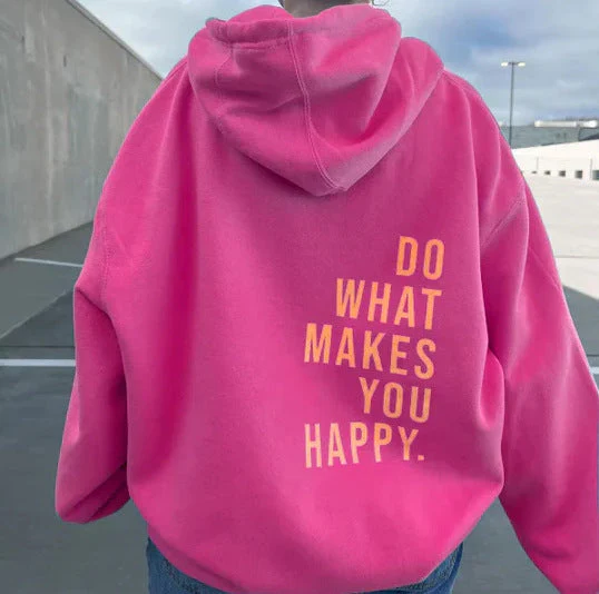 Oversized Women's Hoodie - Loose Back Print, Polyester - Image 15
