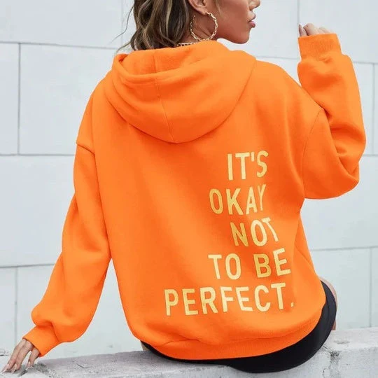 Oversized Women’s Hoodie - Relaxed Back Slogan Cotton Blend - Image 4