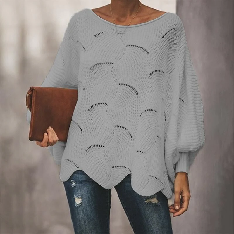 Oversized Women’s Knit Sweater - Loose Crochet, Cotton - Image 5